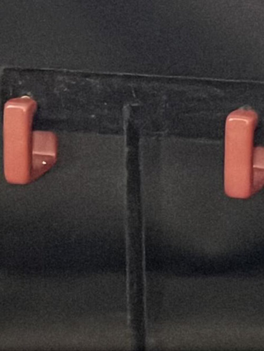 Coral Lucite Square Hoop Earrings